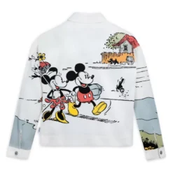 Mickey And Minnie Mouse White Denim Jacket For Adults -Magical Ears Collectibles Shop 2325052050030M 1
