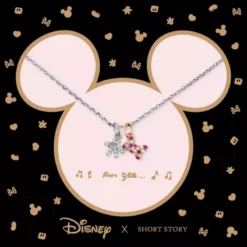 Disney Necklace Diamante Mickey Gloves & Bow, Silver -Magical Ears Collectibles Shop 348658000968 3