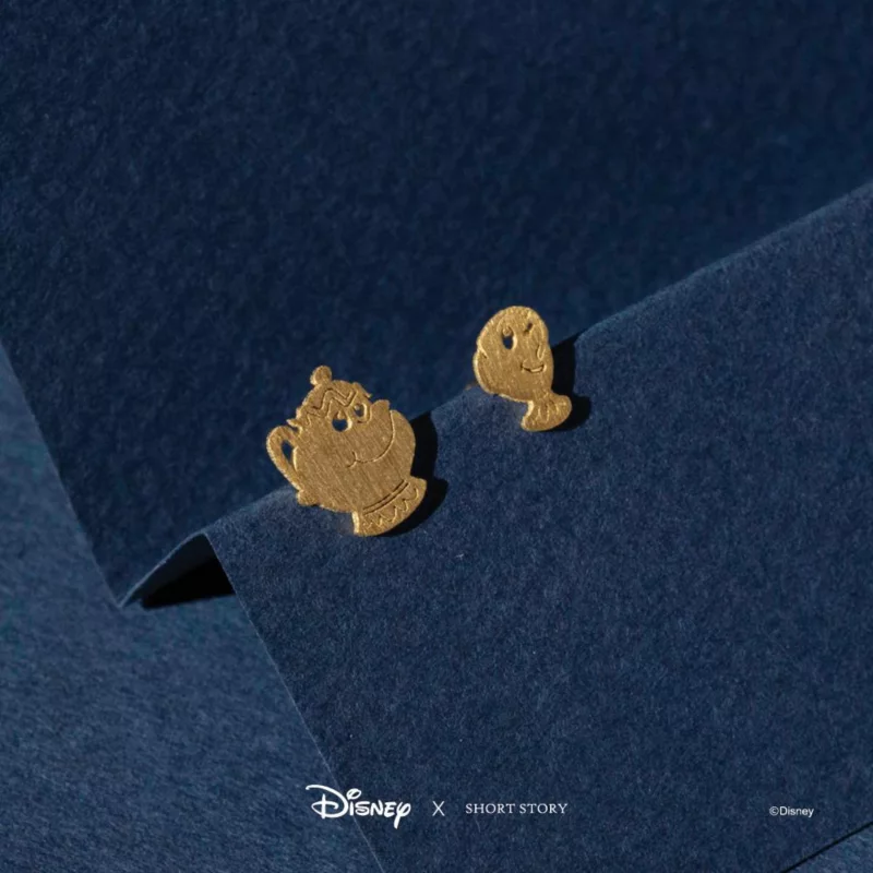 Disney Earrings Mrs Potts And Chip, Gold 4 Disney Earrings Mrs Potts And Chip, Gold - Image 2