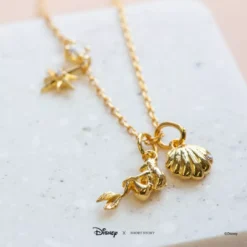 Disney Necklace Little Mermaid, Gold -Magical Ears Collectibles Shop 348658024605 1