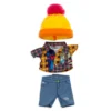 NuiMOs Small Plush Tartan Shirt, Denim Jeans And Pom Pom Hat -Magical Ears Collectibles Shop 412342849092