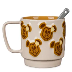 Disneyland Resort Mickey Mouse Waffle Mug And Spoon -Magical Ears Collectibles Shop 465032662785 2