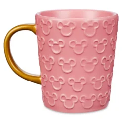 Mickey Mouse Pink And Gold Raised Icon Mug, Disney Homestead Collection -Magical Ears Collectibles Shop 465033642069 2