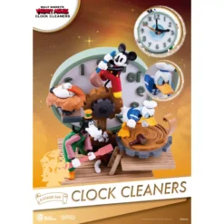 Mickey And Friends Clock Cleaners Figurine, Beast Kingdom -Magical Ears Collectibles Shop 710586068221 2